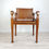 Thumbnail: Vintage Saddle Leather Hardwood Brass Detailed Campaign Safari Chair Armchair Wi
