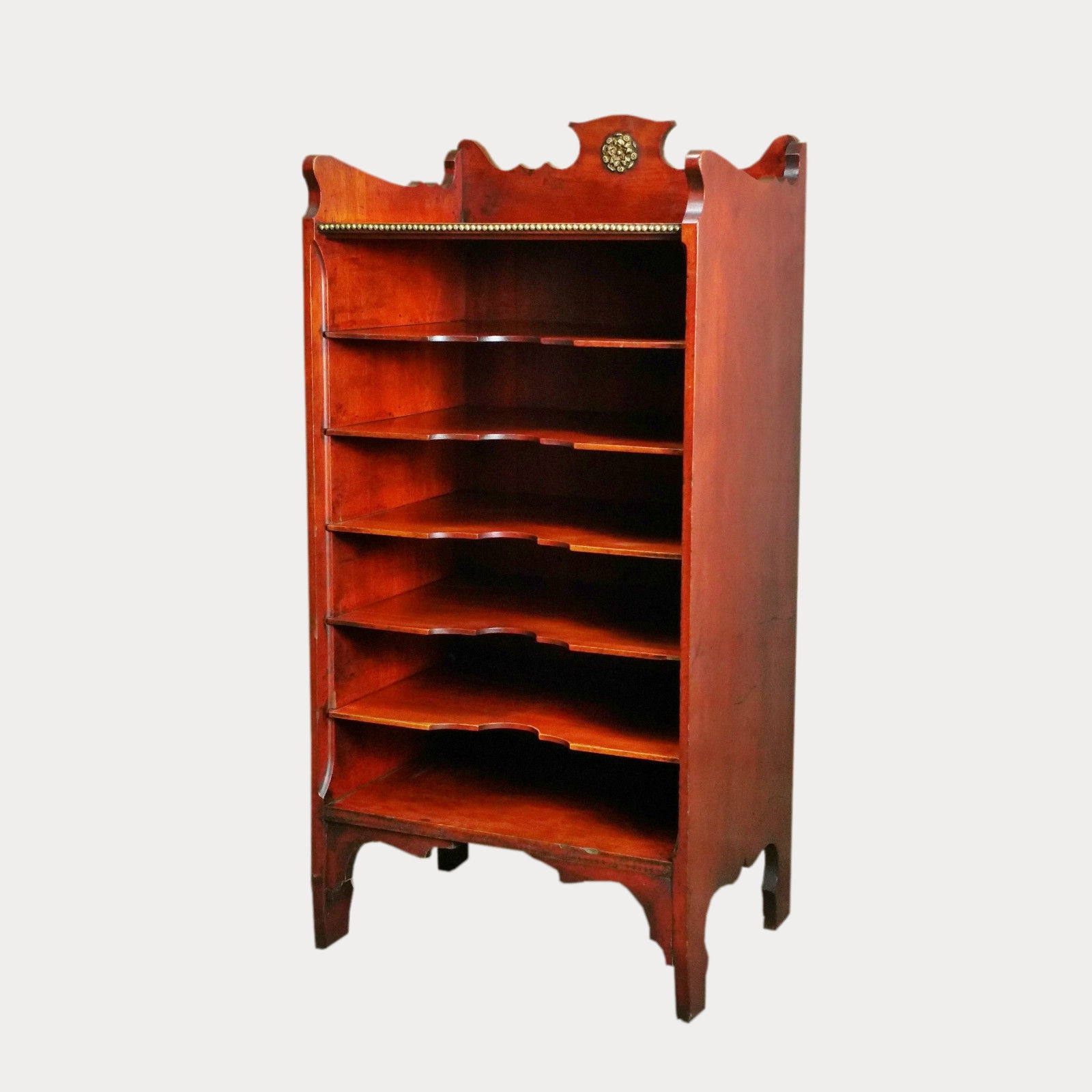 Georgian Mahogany File Music Cabinet Brass Studs