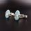 Thumbnail: Art Deco Vintage Style Blue Oval Howlite Sterling Silver Cufflinks