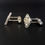 Thumbnail: Modernist German 835 Silver Rectangle Tree Bark Cufflinks With French Import
