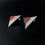 Thumbnail: Modernist European Sterling Silver Triangle Red Jasper Earrings