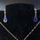 Thumbnail: Modernist 9ct Gold Lapis Lazuli Tear Drop Dangle Earrings / Pendant Inlay Work