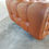 Thumbnail: Danish Tan Leather Button Seat 2 Seater Sofa Retro Sofa Vintage London