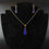Thumbnail: Modernist 9ct Gold Lapis Lazuli Tear Drop Dangle Earrings / Pendant Inlay Work