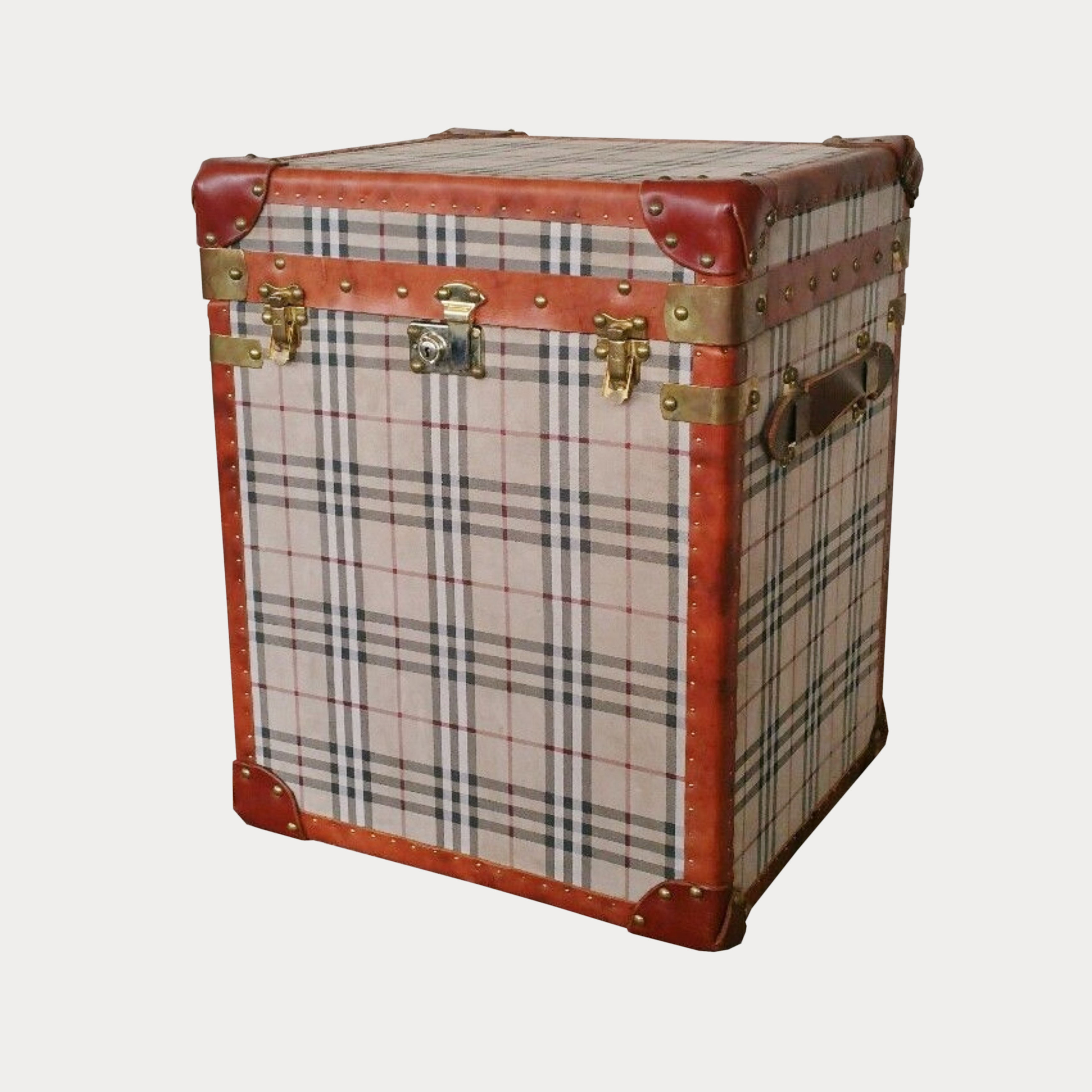 1920 's Cheney England Suede, Leather Travel Trunk