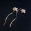 Thumbnail: Minimalist 9ct Yellow White Gold Daisy Dangle Pull Through Earrings 375