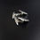 Thumbnail: Art Deco French Silver Japanese SHAKUDO  Black Enamel Cufflinks Square Stripe