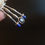 Thumbnail: Postmodern Memphis 925 Sterling Silver Gold Details Lapis Lazuli Garnet Earrings