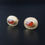 Thumbnail: Vintage Victorian Style 18ct 18 Carat Gold Carnelian Stud Earrings 1.2 cm