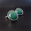 Thumbnail: Scandinavian Style Modernist 835 Green Aventurine Silver Unisex Round Cufflinks