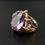 Thumbnail: Art Nouveau Art Crafts Gold Amethyst Ring 14CT 9CT Rose Gold Dress Ring