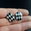 Thumbnail: Art Deco Style Black White Chequered Enamel Sterling Silver Chain Back Cufflinks