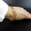 Thumbnail: Modernist Style 9ct Gold Zirconia 3 Rod Bracelet