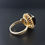 Thumbnail: Vintage 9ct Gold Smoky Quartz Woven Basket Design Dress Ring