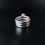 Thumbnail: Vintage Scandinavian Heavy Unisex Carnelian Pearl Sterling Silver Band Ring