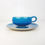 Thumbnail: Nils Kahler Blue Fused Glass HAK Danish Studio Pottery Set of 4 Tea / Coffee SET
