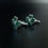 Thumbnail: 925 Silver Malachite Four Leaf Clover Good Luck Cufflinks Sheffield  R. Carr