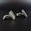Thumbnail: Modernist  David Johanss Swedish Brushed Sterling Silver Square Cufflinks 1972