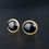 Thumbnail: Victorian Style 14ct 14 Carat Gold Onyx Large Stud Earrings