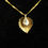 Thumbnail: Modernist Minimalist Brushed 9 Carat Gold Clear Stone Leaf Pendant not 18ct