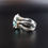 Thumbnail: Orla Kiely Daisy Style Modernist Handmade Silver Blue Topaz Statement Ring