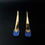 Thumbnail: Modernist Scandinavian Style Gold Sterling Silver Lapis Lazuri Long Earrings