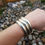 Thumbnail: Vintage Modernist Egyptian Heavy Silver Cuff Bracelet Unisex 73.2 gr Hallmarked