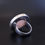 Thumbnail: Vintage Modernist Scandinavian Large Rose Quartz Sterling Silver Statement Ring