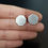 Thumbnail: Art Deco Double Sided Hexagon White Strip Sterling Silver Cufflink