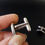 Thumbnail: Fine Vintage Art Deco Influence 925 Sterling Silver Onyx Cufflink Hallmarked