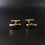 Thumbnail: Retro 9 CT Gold Plated On Sterling Silver Goldstone Cabochon  Cufflinks
