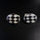 Thumbnail: Art Deco Style Black White Chequered Enamel Sterling Silver Chain Back Cufflinks