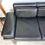 Thumbnail: 1980's Postmodern Black Faux Leather 3 Seater Sofa Retro Danish Swedish