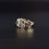 Thumbnail: Henry Griffith & Sons Real Emerald 9ct Gold Brutalist Ring 1968