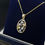 Thumbnail: 9ct Gold Sapphire Dia Diamonds Flower Pendant With 20 inch Chain Gold Necklace 