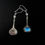 Thumbnail: Modernist Scandinavian Style Turquoise Stone Sterling Silver Drop Earrings