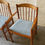 Thumbnail: Scandinavian Danish Style Set of 6 (2 carver ) Blue Faux Suede Dining chairs