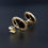 Thumbnail: Victorian Style 14ct 14 Carat Gold Onyx Large Stud Earrings