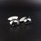 Thumbnail: RESERVED Oval Diamond Cut Haematite Sterling Silver Cufflinks Made in England