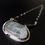 Thumbnail: Modernist Light Blue / Grey Rock Crystal Sterling Scandinavian Style Necklace