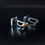 Thumbnail: Vintage Modernist Mexican Taxco 925 Sterling Silver Onyx Cufflinks