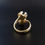 Thumbnail: Modernist Sculptural 14 Carat Gold Pearl Ruby Abstract Statement Ring