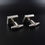 Thumbnail: Modernist  David Johanss Swedish Brushed Sterling Silver Square Cufflinks 1972