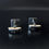 Thumbnail: Vintage Modernist Mexican Taxco 925 Sterling Silver Onyx Cufflinks