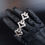 Thumbnail: Modernist 1970's Zolotas Greek 925 Sterling Silver Shark Teeth Link Bracelet