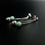 Thumbnail: Modernist Sterling Silver Turquoise Drop Dangle Ball Earrings