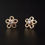 Thumbnail: Vintage 9ct 9 Carat Gold And Clear Stone Flower Daisy Stud Earrings , Kids or Yo