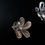 Thumbnail: Post Modern Italian Leaf Sterling Silver Cubic Zirconia Clip Earrings Veronese
