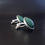 Thumbnail: Scandinavian Style Modernist 835 Green Aventurine Silver Unisex Round Cufflinks