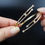 Thumbnail: Modernist Style 9ct Gold Zirconia 3 Rod Bracelet